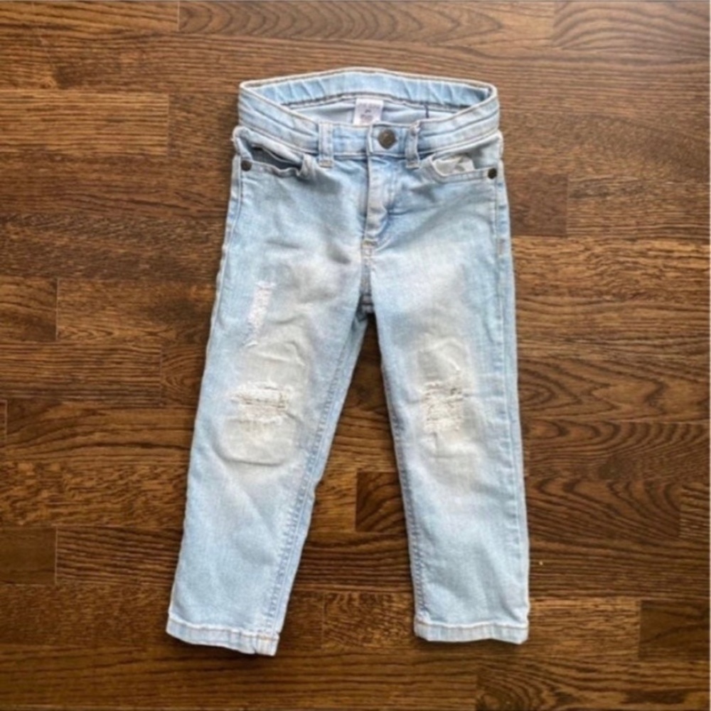 2T Toddler Boy Distressed Light Wash Denim Jeans
